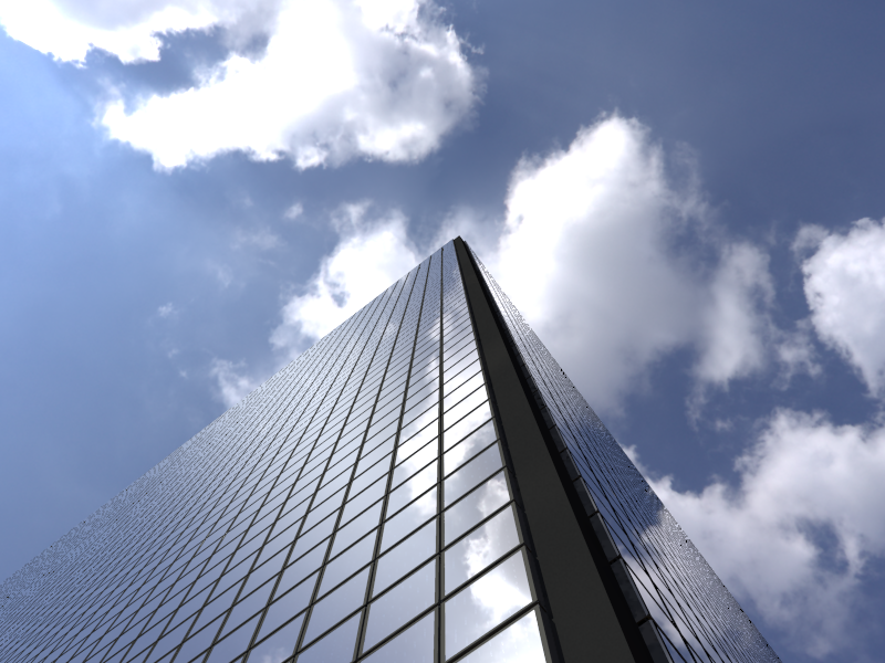 Tall Commercial Building and Sky